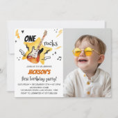 One Rocks Gitarre 1. Geburtstag Foto Einladung (Vorderseite)