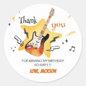 One Rocks Gitarre Birthday Sticker Labels (Vorderseite)