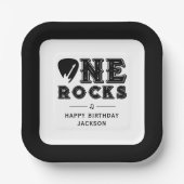 One Rocks Guitar Pick 1st Birthday Party Pappteller (Vorderseite)