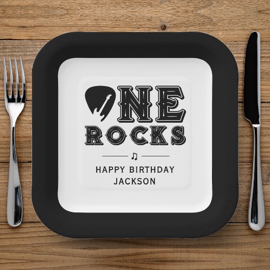 One Rocks Guitar Pick 1st Birthday Party Pappteller