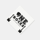 One Rocks Guitar Pick 1st Birthday Party Serviette (Ecke)