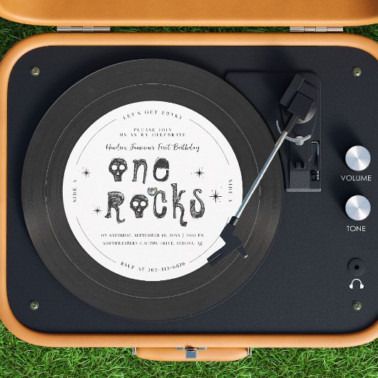 One Rocks | Retro Rock'n'roll Vinyl Record Einladung