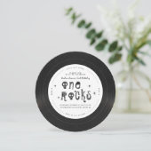 One Rocks | Retro Rock'n'roll Vinyl Record Einladung (Stehend Vorderseite)