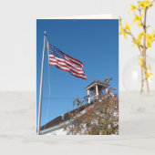 One Room School and American Flag Karte (Gelbe Blume)