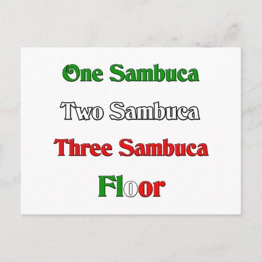 One Sambuca Postkarte (Vorderseite)
