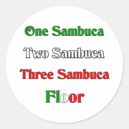 One Sambuca Runder Aufkleber (Vorderseite)