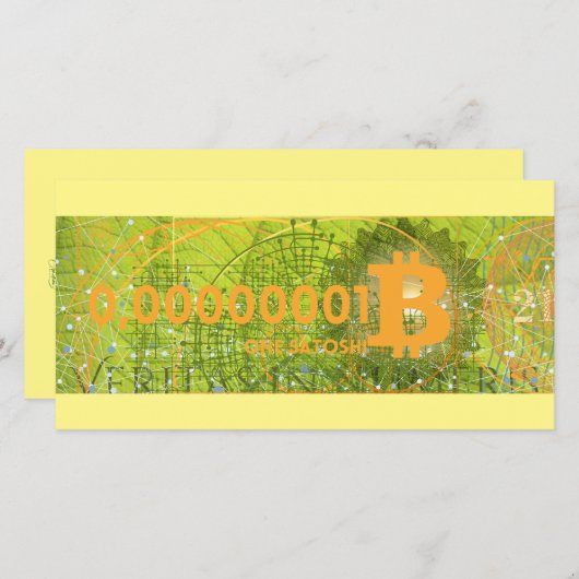 One Satoshi Dankeskarte (Vorne/Hinten)