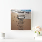 One Set Of Footprints Square Wall Clock Quadratische Wanduhr (Zuhause)