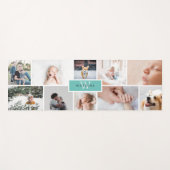 One-Side-Aquamarin Monogram-Familienfoto-Collage Yogamatte (Vorderseite (Horizontal))