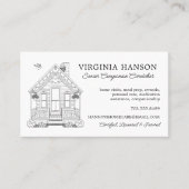 One Side House Zeichnend Betreuung Visitenkarte (Vorderseite)