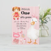 One Silly Goose 1. Geburtstagsfeier Einladung (Stehend Vorderseite)