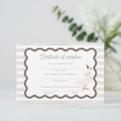 One Silly Goose 1st Birthday Adoption Certificate Einladung (Stehend Vorderseite)