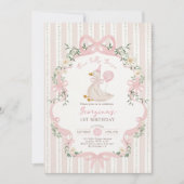 One Silly Goose 1st Birthday Invitation, Pink Bow  Einladung (Vorderseite)