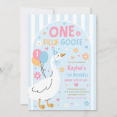 One Silly Goose 1st Birthday Party Spring Birthday Einladung (Vorderseite)