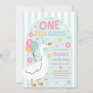 One Silly Goose 1st Birthday Party Spring Birthday Einladung