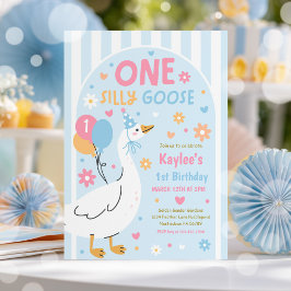 One Silly Goose 1st Birthday Party Spring Birthday Einladung