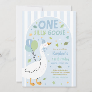One Silly Goose 1st Birthday Party Spring Birthday Einladung