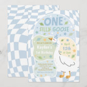 One Silly Goose 1st Birthday Party Spring Birthday Einladung (Vorne/Hinten)