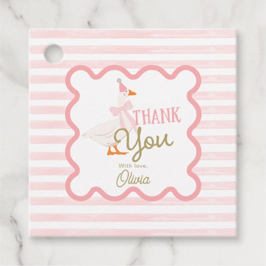 One Silly Goose 1st Birthday Thank You Geschenkanhänger (Vorderseite)