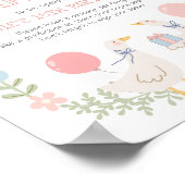 One Silly Goose 1st Birthday Time Capsule Sign Poster (Ecke)