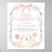 One Silly Goose 1st Birthday Time Capsule Sign Poster (Vorne)