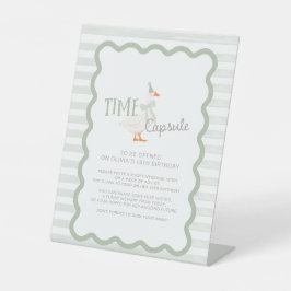 One Silly Goose 1st Birthday Time Capsule Sign Sockelschild