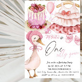 One Silly Goose 1st Birthday- Valentine Baby Girl  Einladung