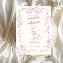 One Silly Goose Birthday Girl Invitation