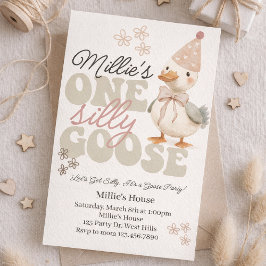 One Silly Goose Birthday Invitation – Boho Goose  Einladung