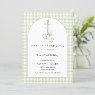 One Silly Goose Birthday Invitation Einladung