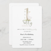 One Silly Goose Birthday Invitation Einladung (Vorne/Hinten)