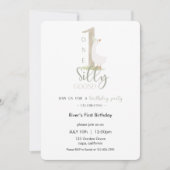 One Silly Goose Birthday Invitation Einladung (Vorderseite)