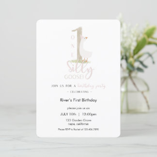 One Silly Goose Birthday Invitation Einladung