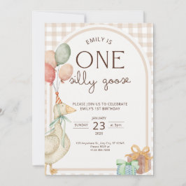 One Silly Goose Birthday Invite Gender Neutral Einladung