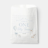 ONE Silly Goose Blue 1st Birthday Party Geschenktütchen (Vorderseite)