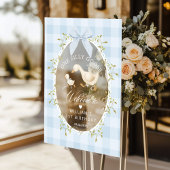 One Silly Goose Blue Gingham Birthday Welcome Acrylschild