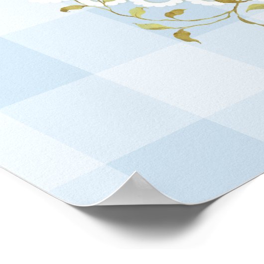One Silly Goose Blue Gingham Birthday Welcome Poster (Ecke)