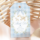 One Silly Goose Blue Gingham Thank you Geschenkanhänger
