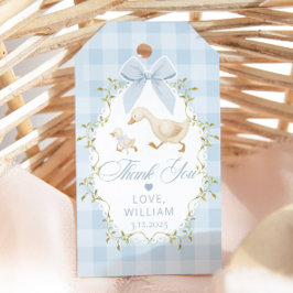 One Silly Goose Blue Gingham Thank you Geschenkanhänger