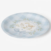 One Silly Goose Blue Goingham Whimsical Birthday Pappteller (Schrägansicht)