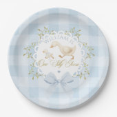 One Silly Goose Blue Goingham Whimsical Birthday Pappteller (Vorderseite)
