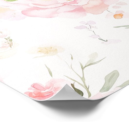 One Silly Goose Blush pink Bow Birthday Welcome Poster (Ecke)