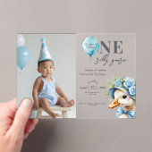 One Silly Goose Boy 1st Birthday Invitation Acryleinladungen (Insitu (Handheld))