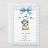 One Silly Goose Boy 1st Birthday Invitation Einladung (Vorderseite)