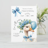 One Silly Goose Boy 1st Birthday Invitation Einladung (Stehend Vorderseite)