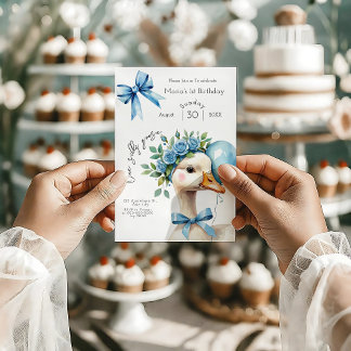 One Silly Goose Boy 1st Birthday  Invitation Einladung