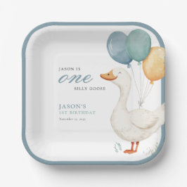 One Silly Goose Boy 1st Birthday Party Paper Plate Pappteller