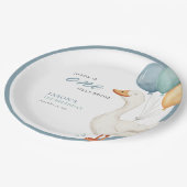 One Silly Goose Boy 1st Birthday Party Paper Plate Pappteller (Schrägansicht)