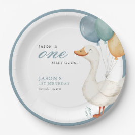 One Silly Goose Boy 1st Birthday Party Paper Plate Pappteller