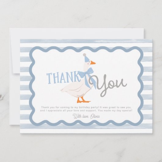 One Silly Goose Boy 1st Birthday Thank You Karte (Vorderseite)